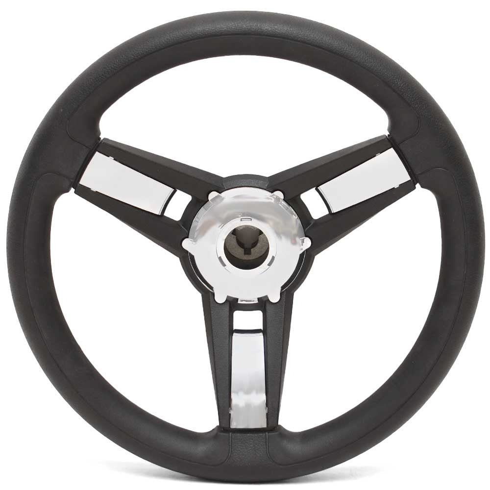 Gussi Boat Giazza Steering Wheel 2198317 13 3/4 Inch Black / Chrome by Gussi
