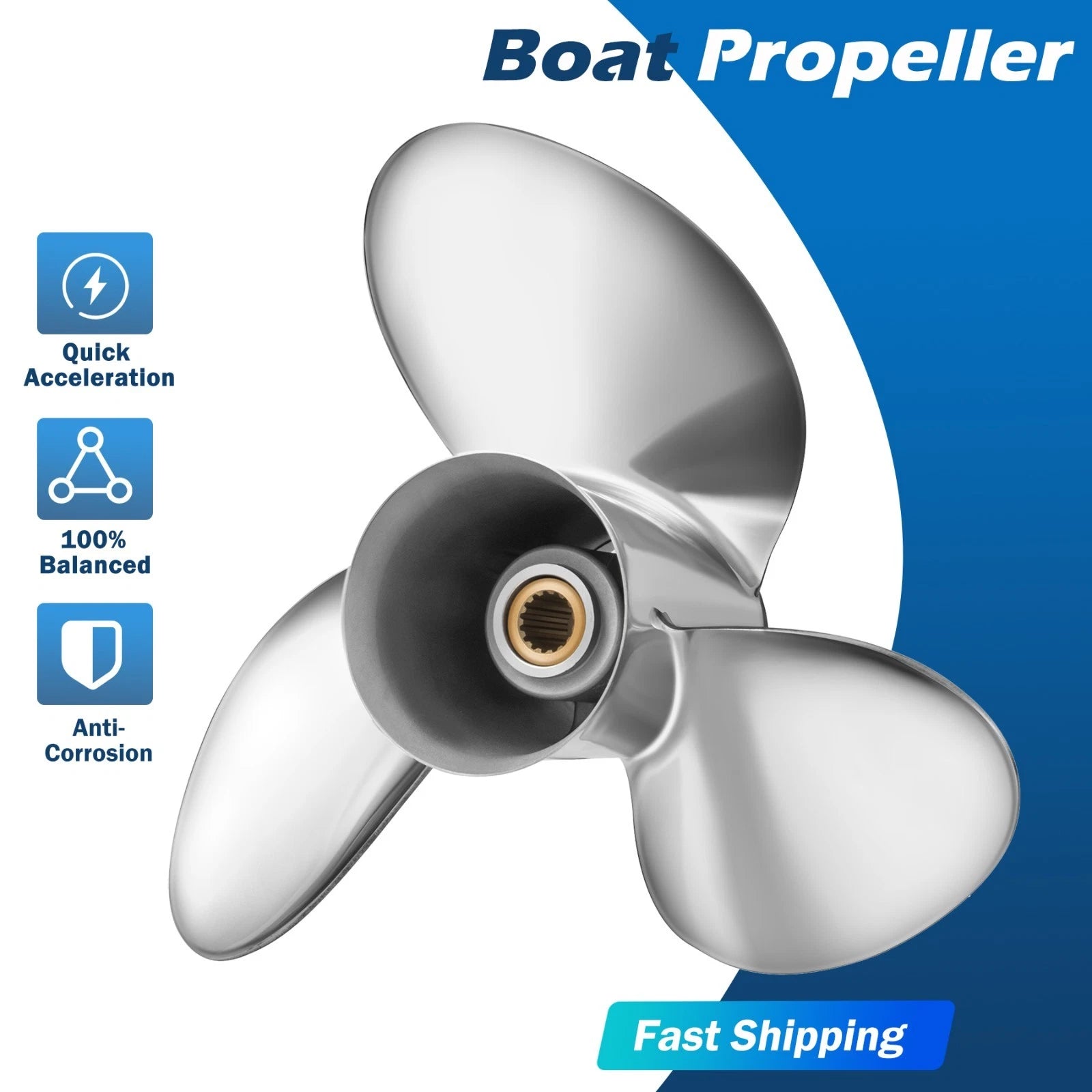 15 1/4x19 Boat Prop For Suzuki Stainless 150-300hp 15 Spline,rh