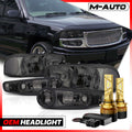 4PCS LH+RH Headlight+6500K LED Bulbs w/Fan for 01-06 GM
