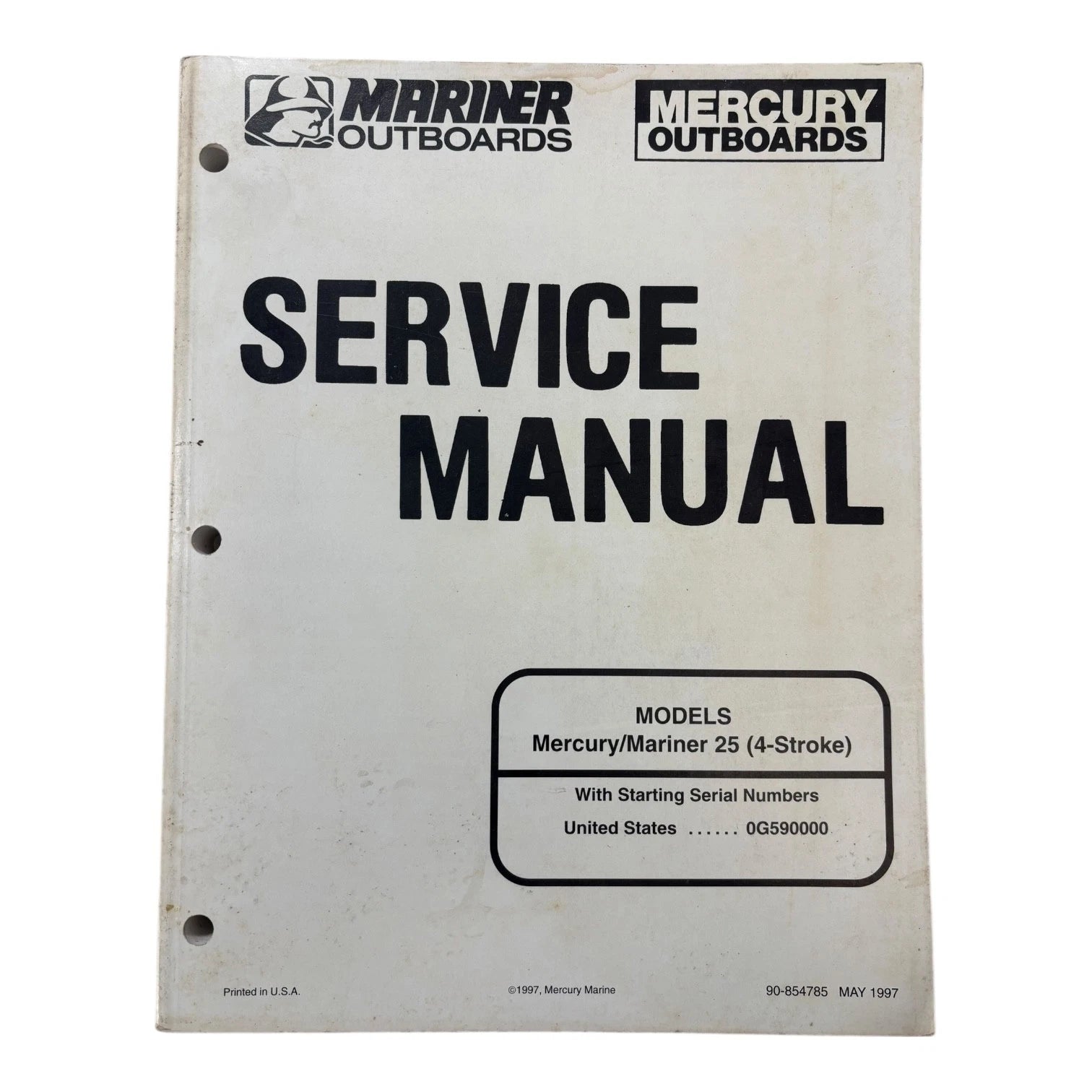 Mercury Mariner Outboards 90-854785, 25 4-stroke Service Manual (1997)