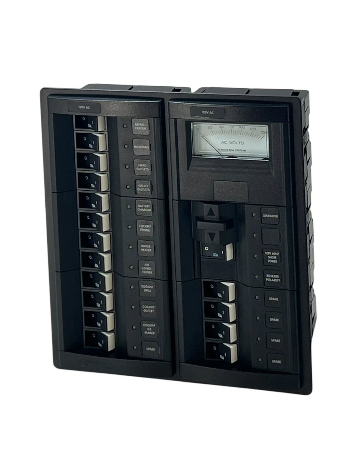 Blue Sea Systems 360 Combo Panel System, 10 3/4in X 9 1/4in, 120vac,