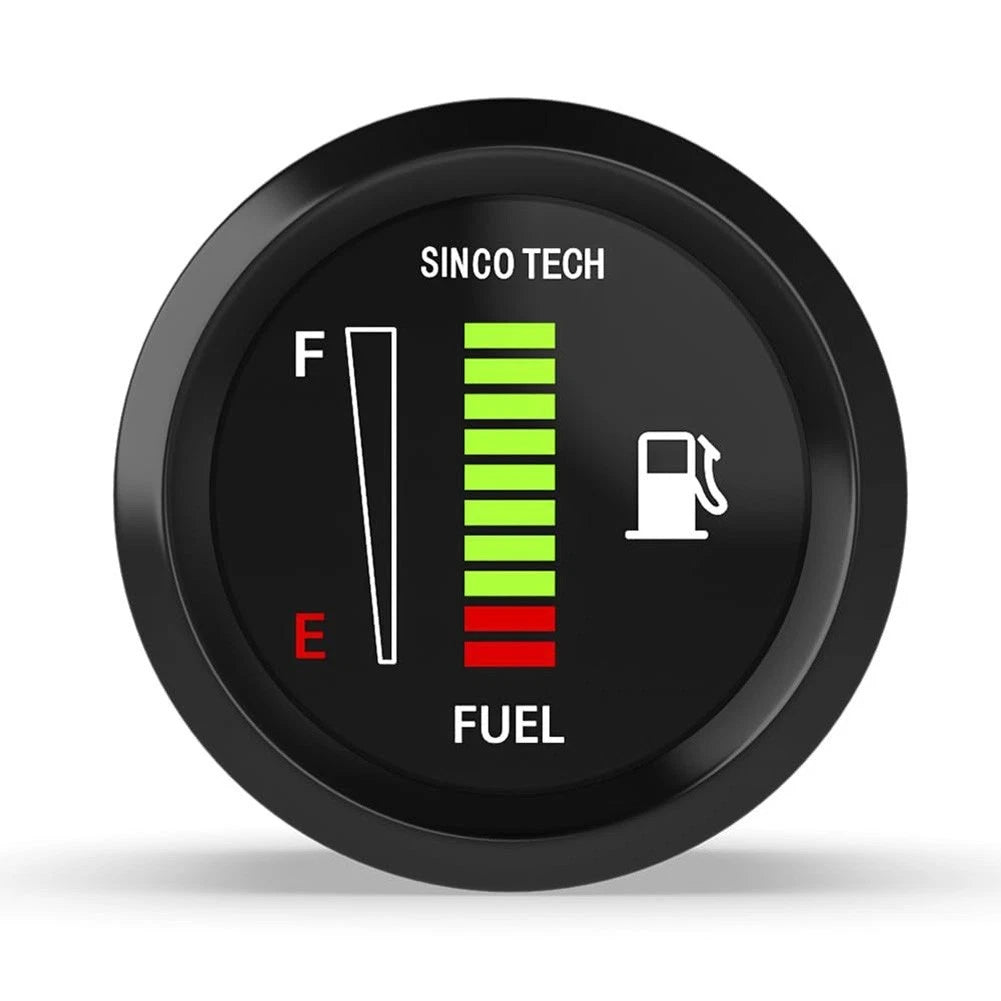 Black 52mm Car Fuel Level Gauge Meter 2 Inch 12 Volt Automotive Fuel