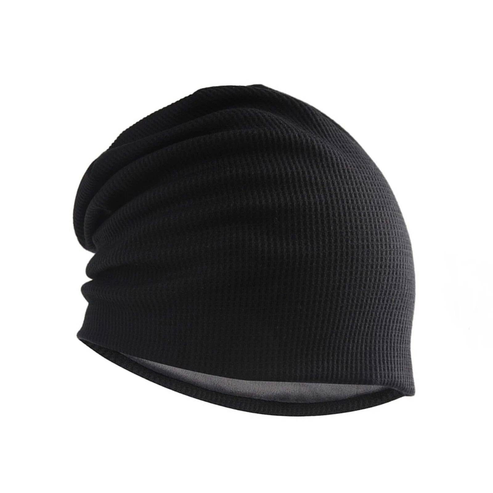 Black Men Women Baggy Cap Slouch Oversize Hat Ski Beanie Winter Knit