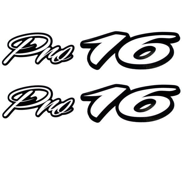 Tracker Boat Emblem Decal Stickers | Pro 16 White Black (Pair)Opens in