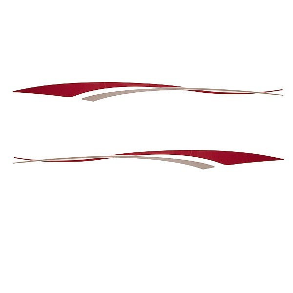 Rinker Boat Graphic Decals | Champagne / Red 62 1/2 x 4 3/8 Inch 2PCOp