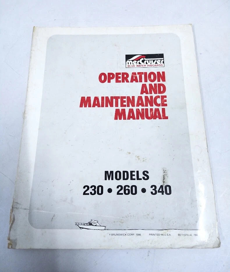 Mercruiser 90-11370, Operation &Amp; Maintenance Manual