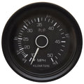 Boat Speedometer Gauge 50 MPH 3 3/8 Inch Black by Medallion