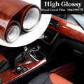 30x124cm Maroon High Glossy Wood Grain Vinyl Sticker Decal Car