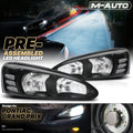 L+R Clear Corner Headlight Lamp+6000K LED Lamp Bulb for