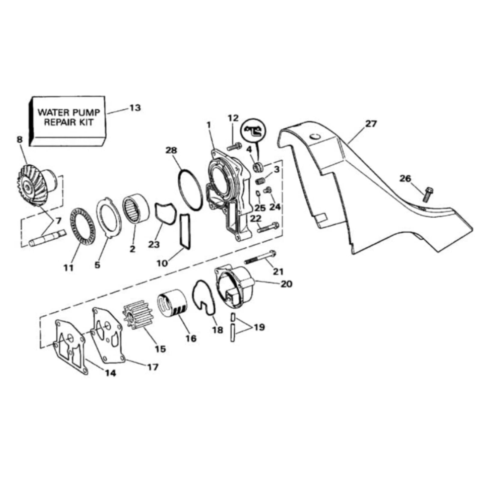 Water Pump Kit with Impeller for OMC King Cobra Sterndrive