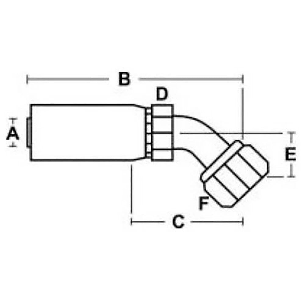10-pack (10) Hc Series Jic 37 Crimp Fitting 08u-688 Hy08-08fj45t