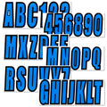 Blue Boat Letters And Numbers Registration Sticker Decals A-z Letter