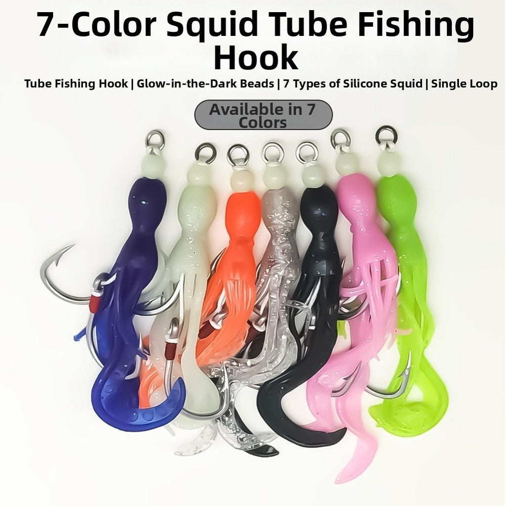 Saltwater Fishing Hook 6/0 Silicone Squid Lure