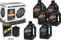 Maxima V Twin Oil Change Kit Mineral Evo Black Filter For Harley
