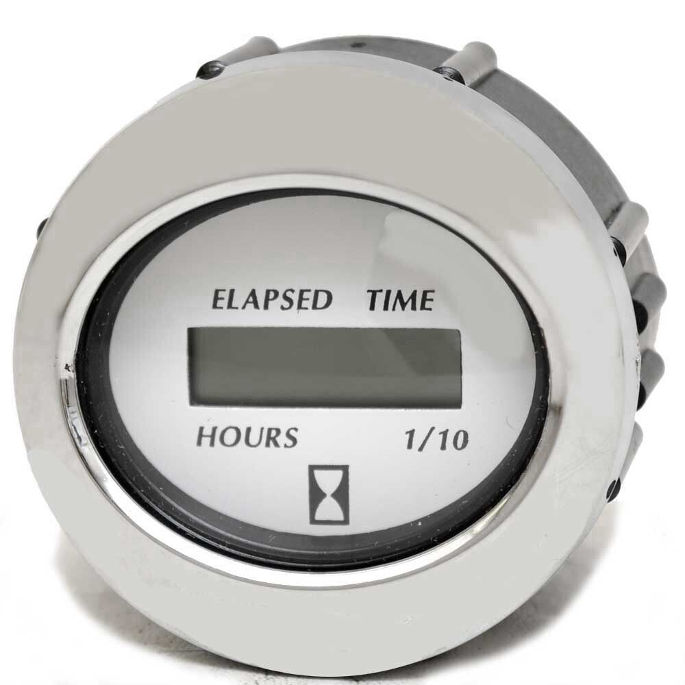 Faria Boat Hour Meter Gauge MH0203A | Digital 2 Inch Silver WhiteOpens