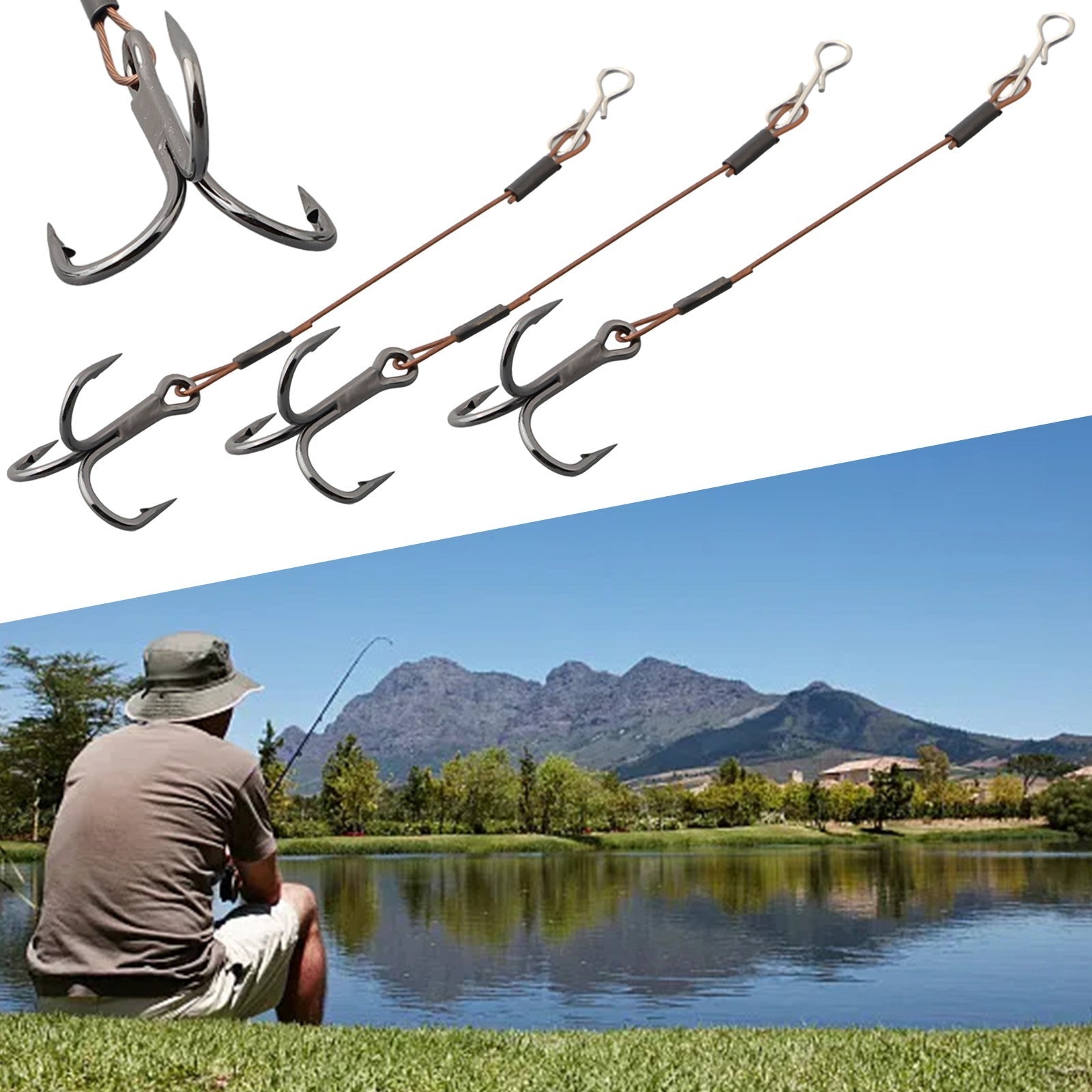 Hot Sale Treble Hooks Set Portable Stainless Steel