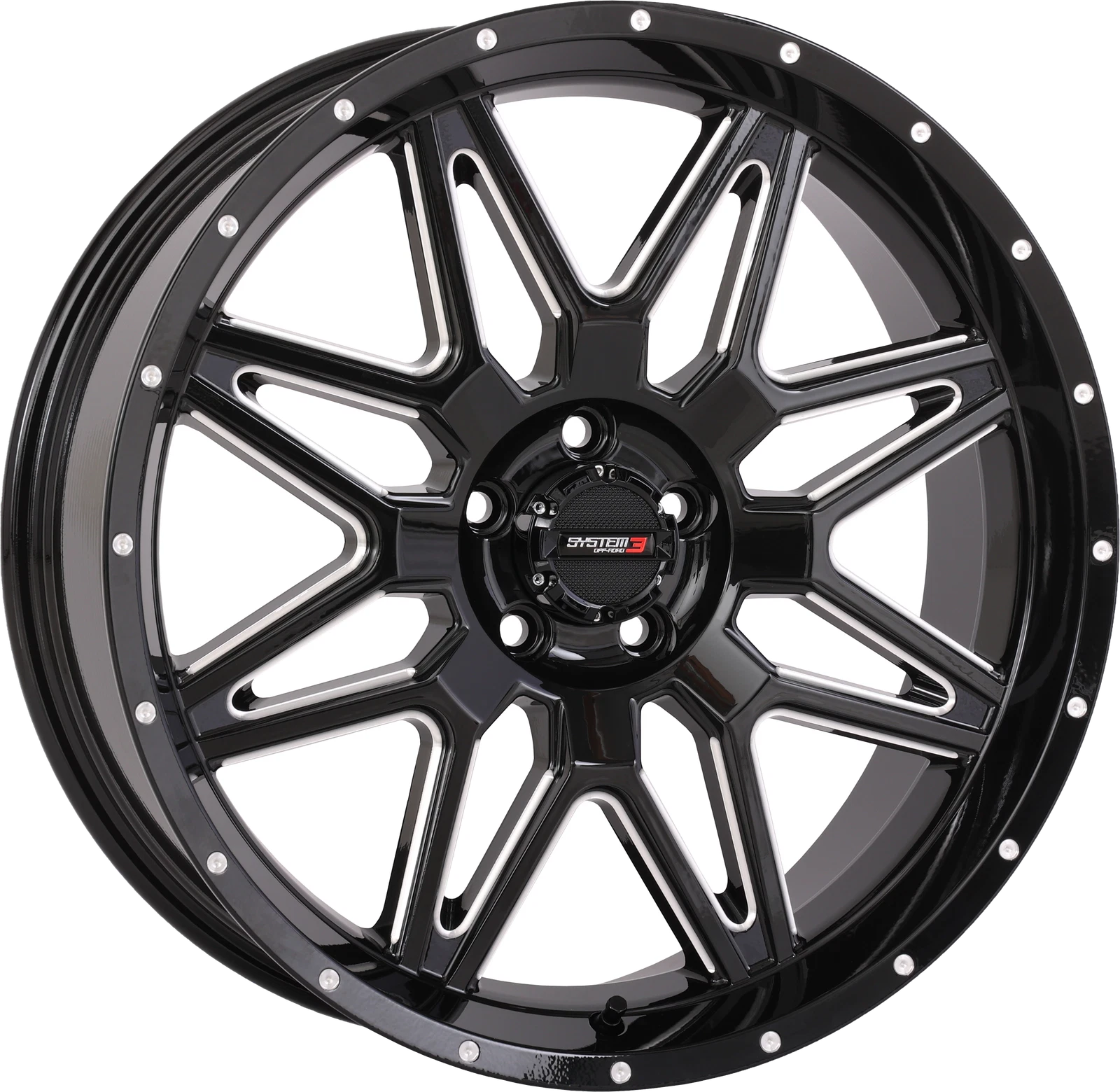 System 3 St7 Wheel 20x7 4+3 +10mm Offset For Atv/utv, Gloss