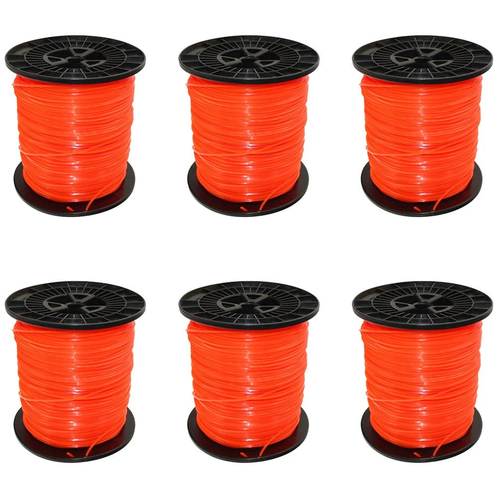 6pk - 5lb .095" Square Red Commercial String Trimmer Line Fits Echo