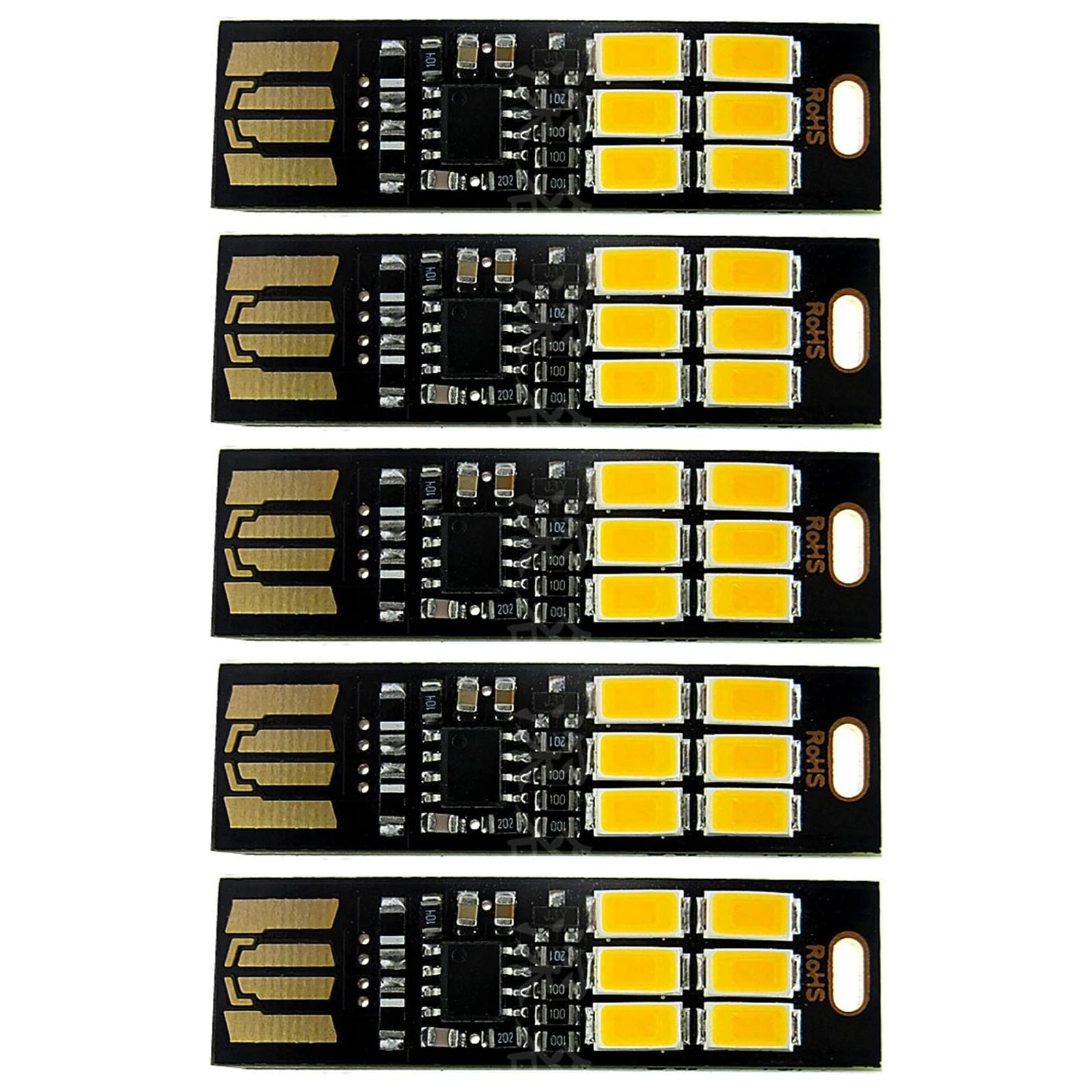 6-LED Usb Portable Keychain Lamp W/ Touch Dimming 1W 3200k Warm Light