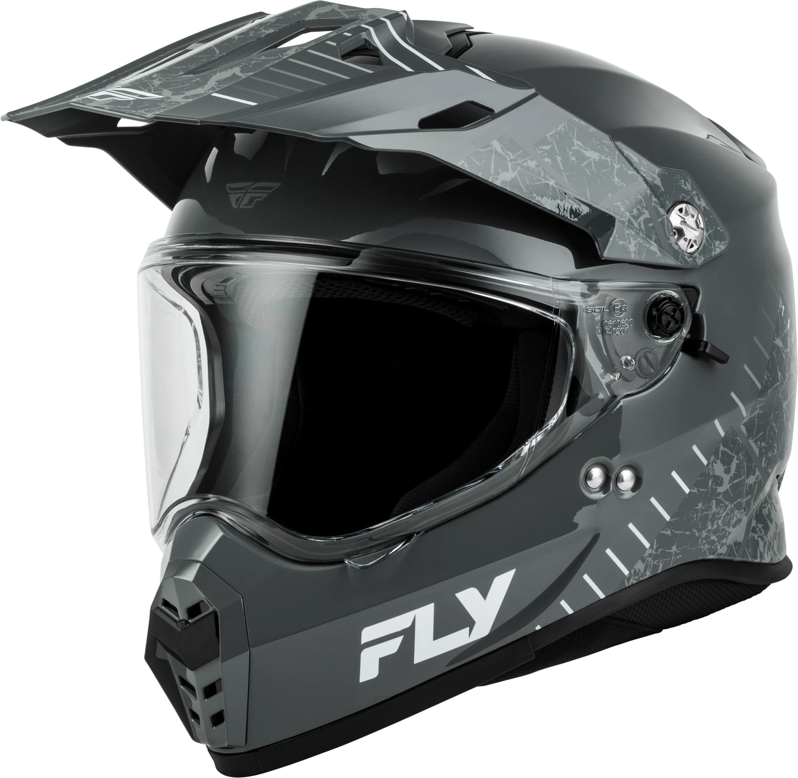 Fly Racing Trekker Granite Full-face Helmet 2x-large Grey For Street