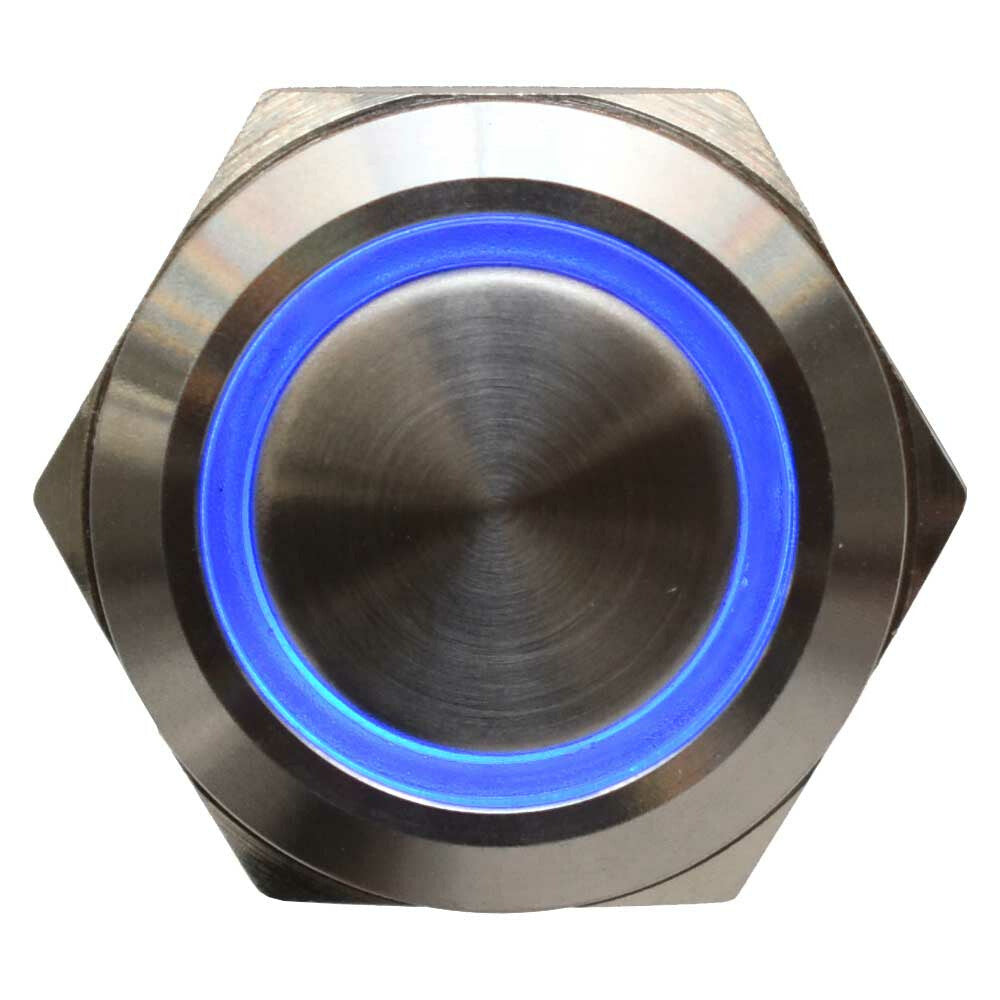 BEP Push Button Switch On/Off Blue LED 12V by BEP