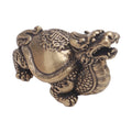 Copper Brass Dragon Turtle Small Fengshui Statue Chinese Culture