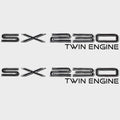 Yamaha Jet Boat Raised Decal Emblems | Sx230 Twin Engine Black (Pair)