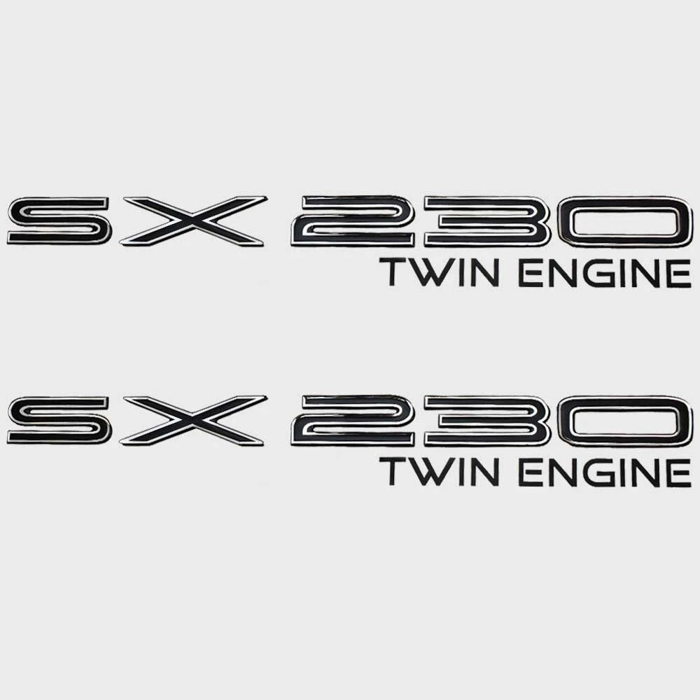 Yamaha Jet Boat Raised Decal Emblems | Sx230 Twin Engine Black (Pair)