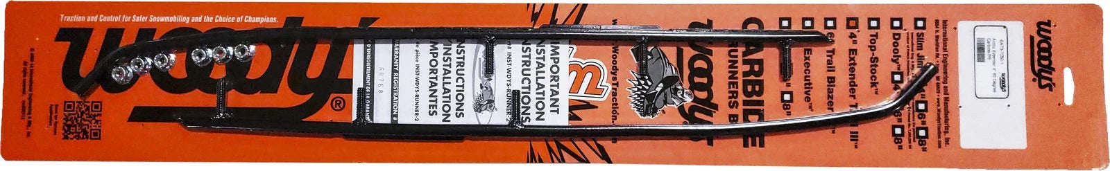 Woodys 4-inch Carbide Arctic Snowmobile Runner For Arctic Cat Bearcat