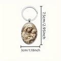 Oval Glass Keychain Alloy Frame Marine Parts