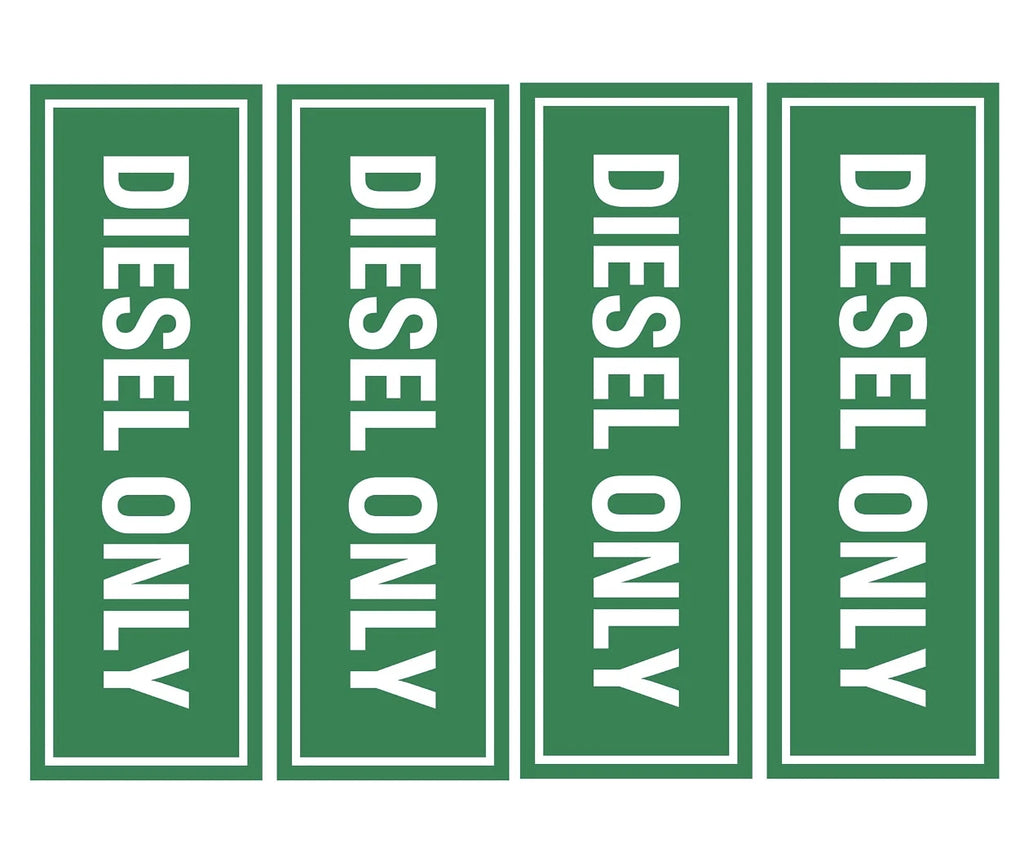 2" x 6" Diesel Only Vinyl Stickers - Decals for Truck Oil Gas Fuel