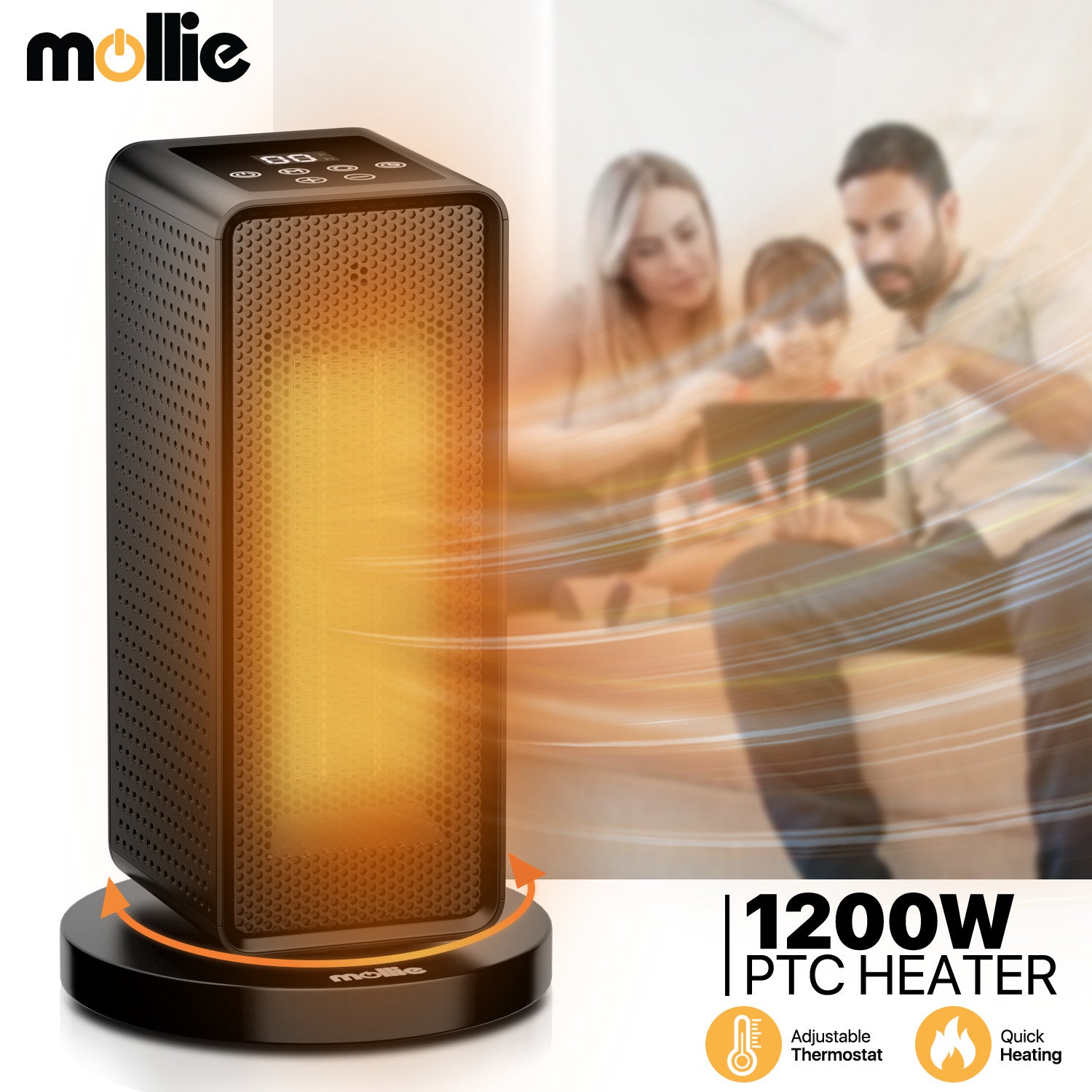 1200W[LED DISPLAY+OSCILLATING+THERMOSTAT]Portable Elect