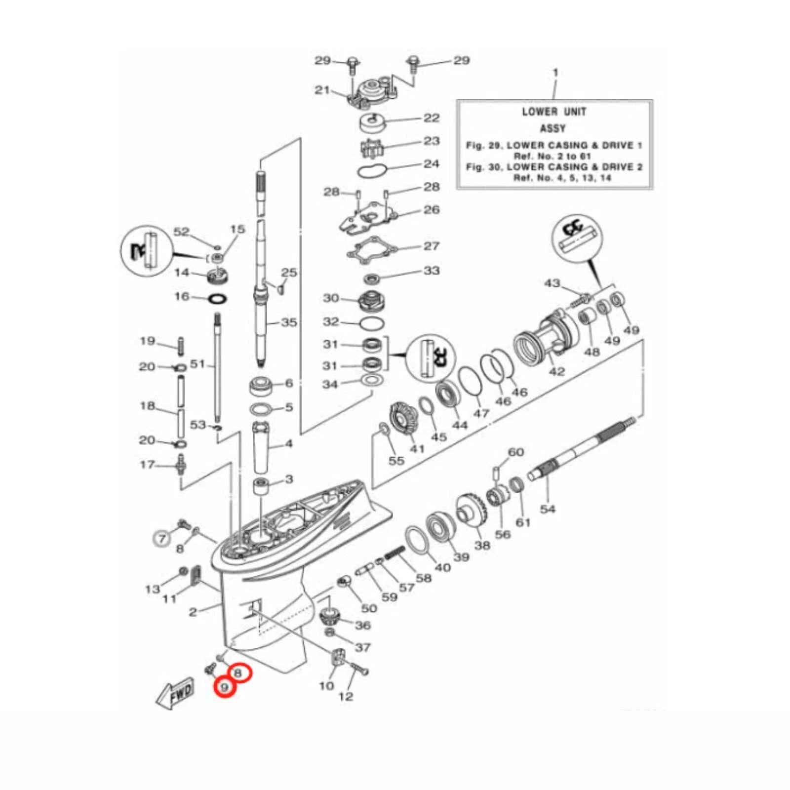 Drain Fill Plug Screw & Gasket Kit for Yamaha Outboards Lower Unit