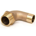Doral Boat 90 Degree Elbow Fitting 1 7/8 Threaded 1 1/2 Barbed Brass by Doral