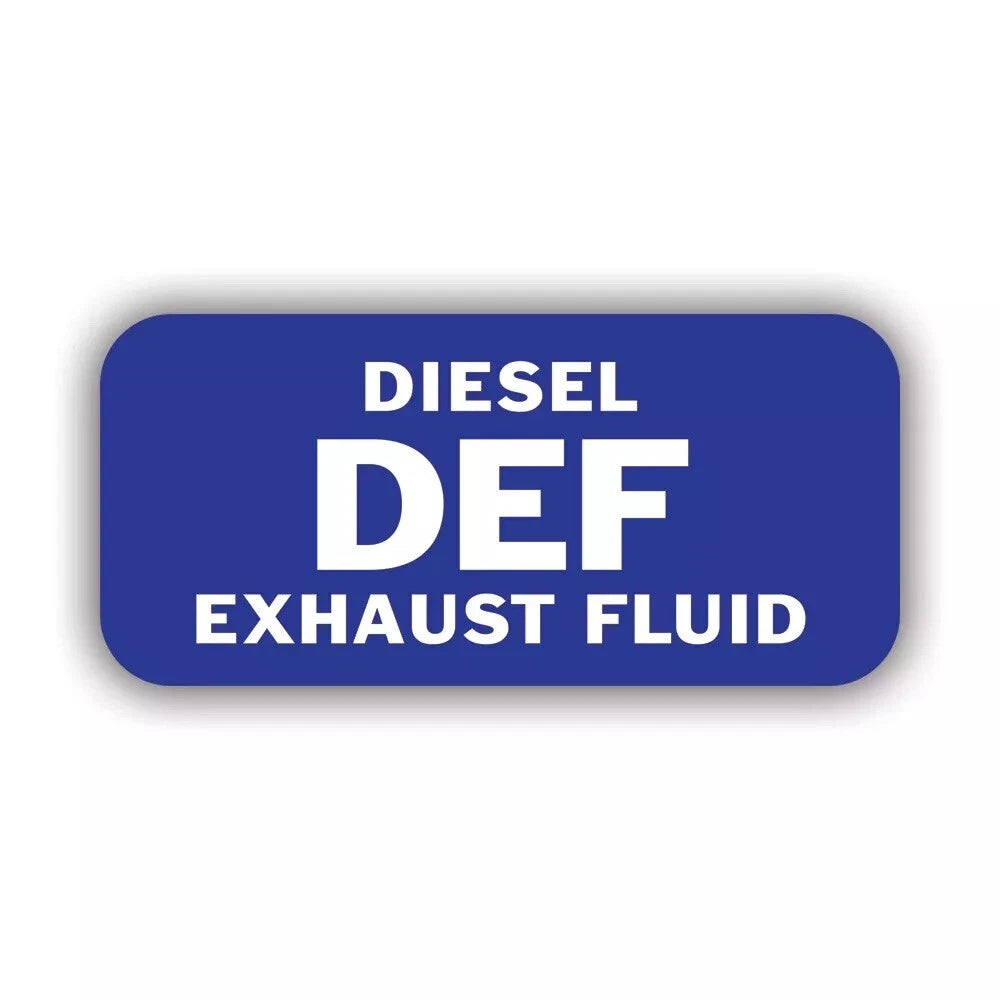 Diesel Exhaust Fluid Blue White Sticker Decal Vinyl Self-Adhesive 1"x2"