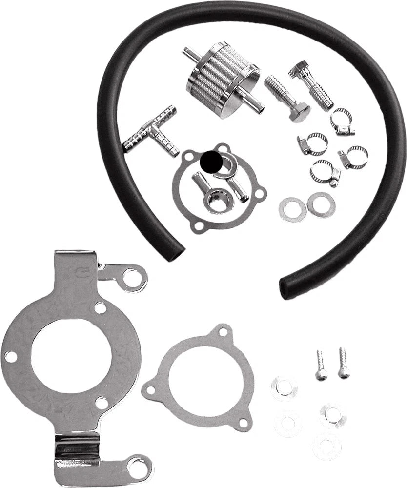 Harddrive Complete Mnt Kit Breather Hose Chrome For