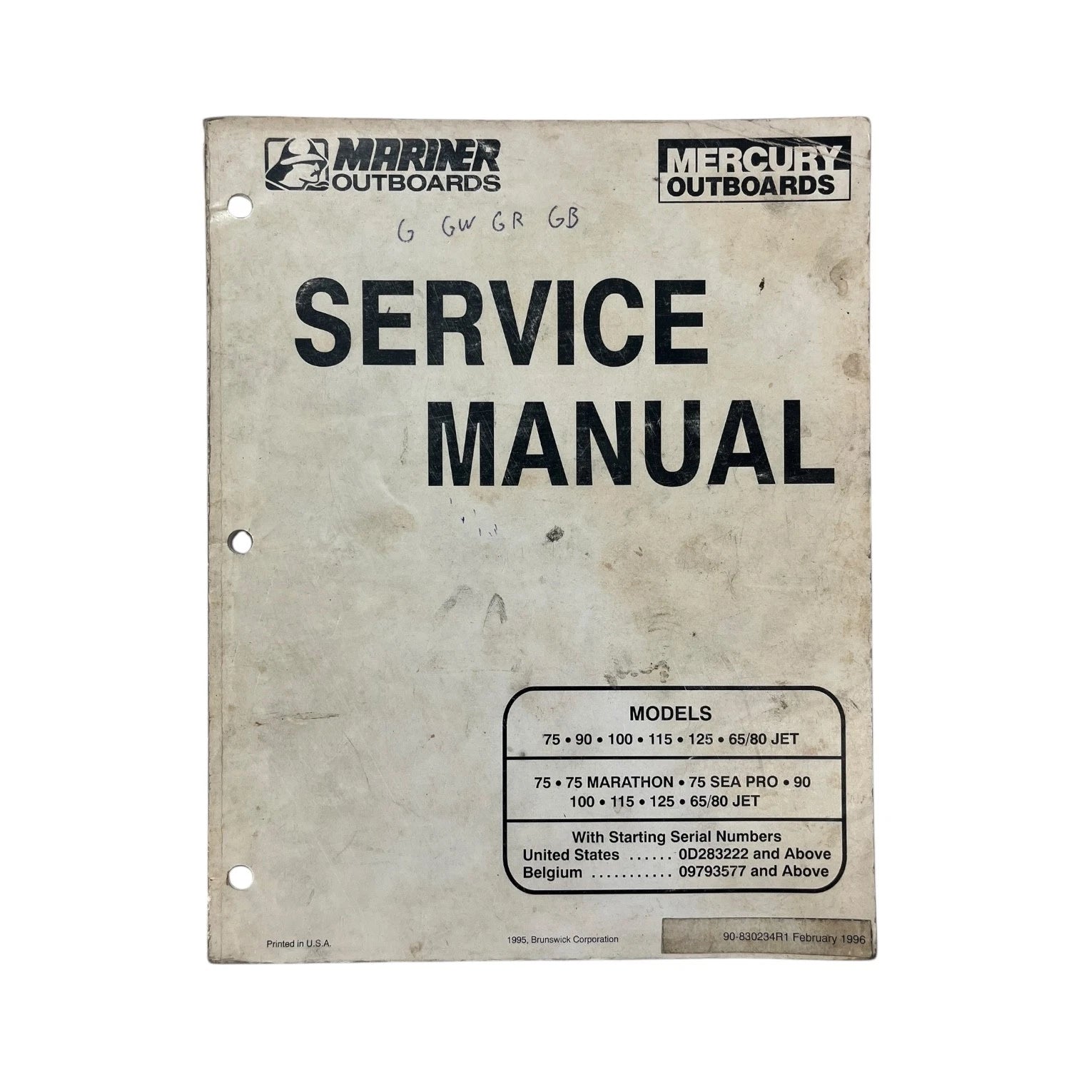 Mercury/marine<wbr/>r Outboards 90-830234r1, Service Manual Models