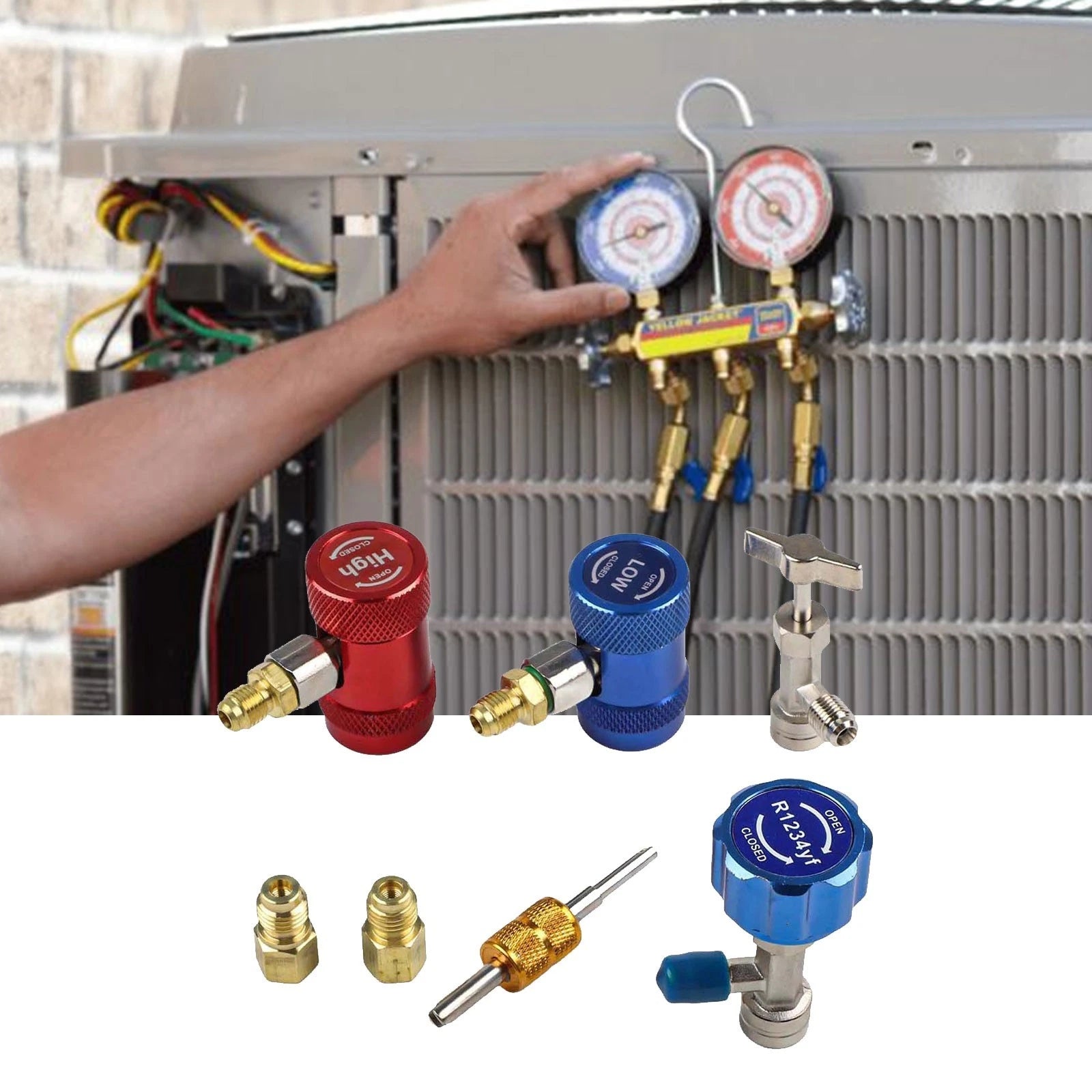 Brass Quick Couplers Set For R1234yf For Hvac | Hook & Hull Co