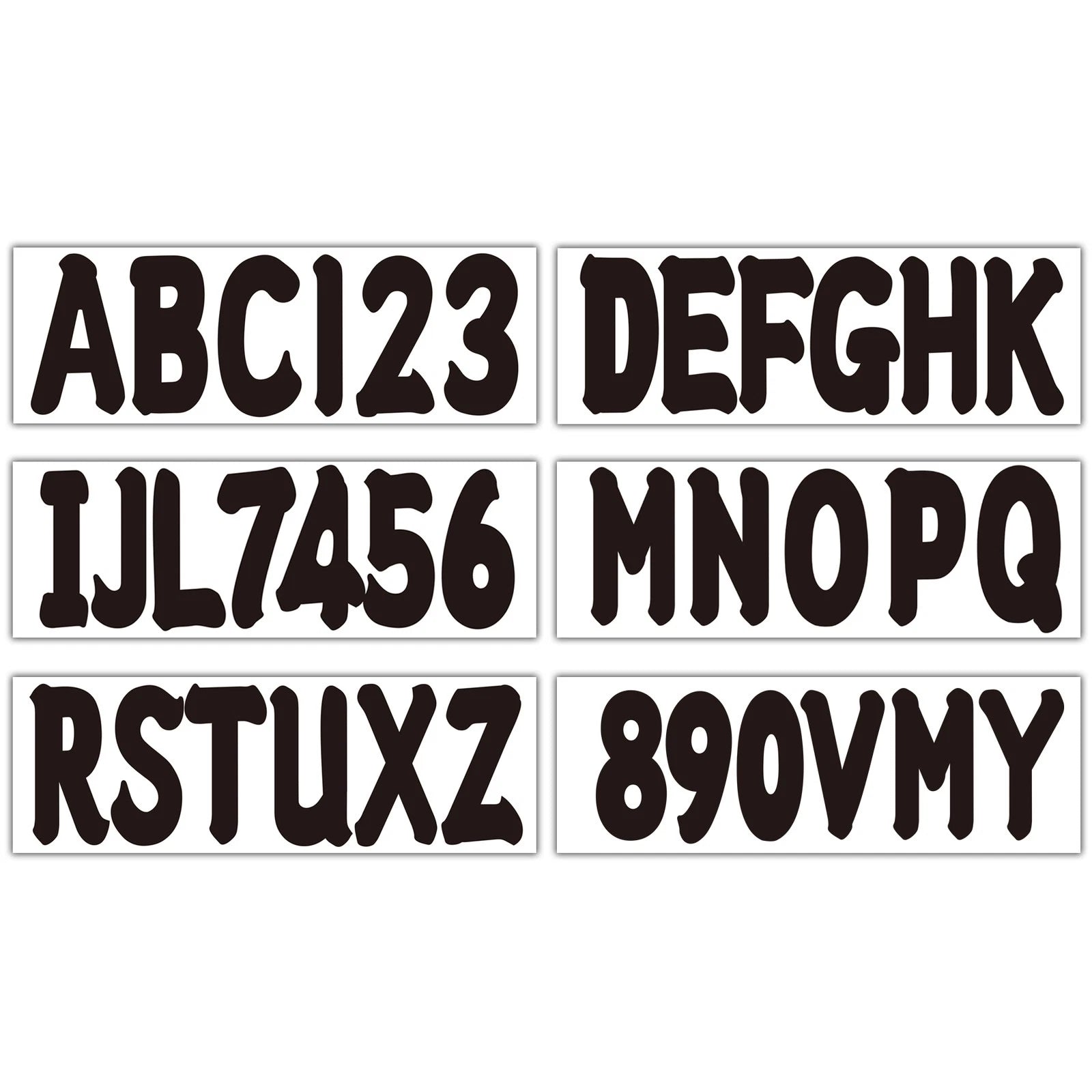 Black 3" Boat Registration Decals A-z Letters &Amp; 0-9 Numbers