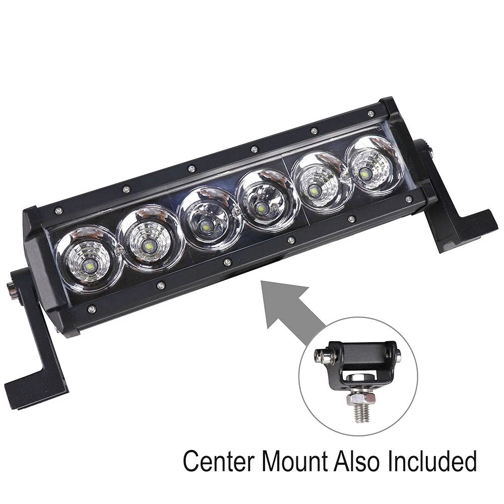10-1/2" Flood Beam Led Light Bar, 4800 Lumens