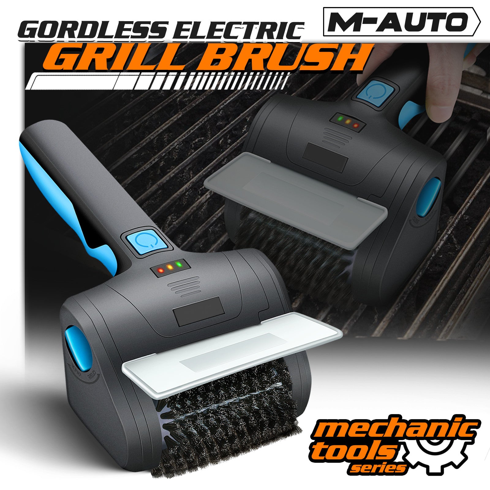 Rechargeable Cordless Barbecue Electric Grill Scrub Bru