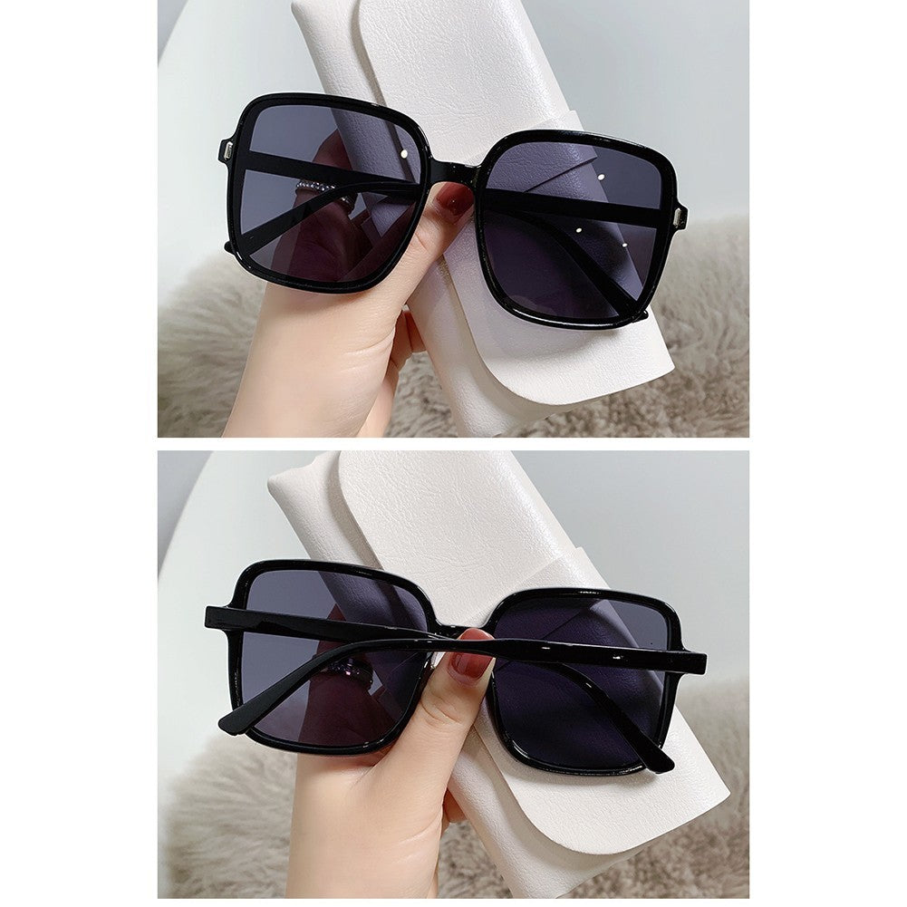 Gradient Square Sunglasses with Plastic Metal Frame