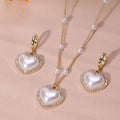 Delicate Pearl Strand Heart Shaped Pendant