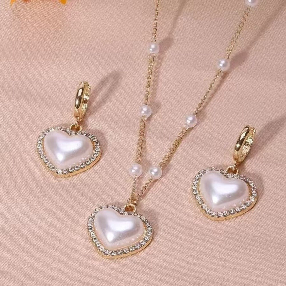 Delicate Pearl Strand Heart Shaped Pendant
