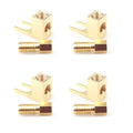 4* Gold Plated Copper Spade Fork Banana Plugs Adapter Parts For Hifi