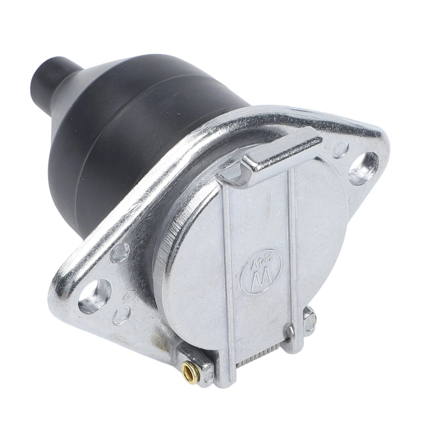 Trailer Connector 7 Pin Plastic 24V Black+silver Brass Pins High