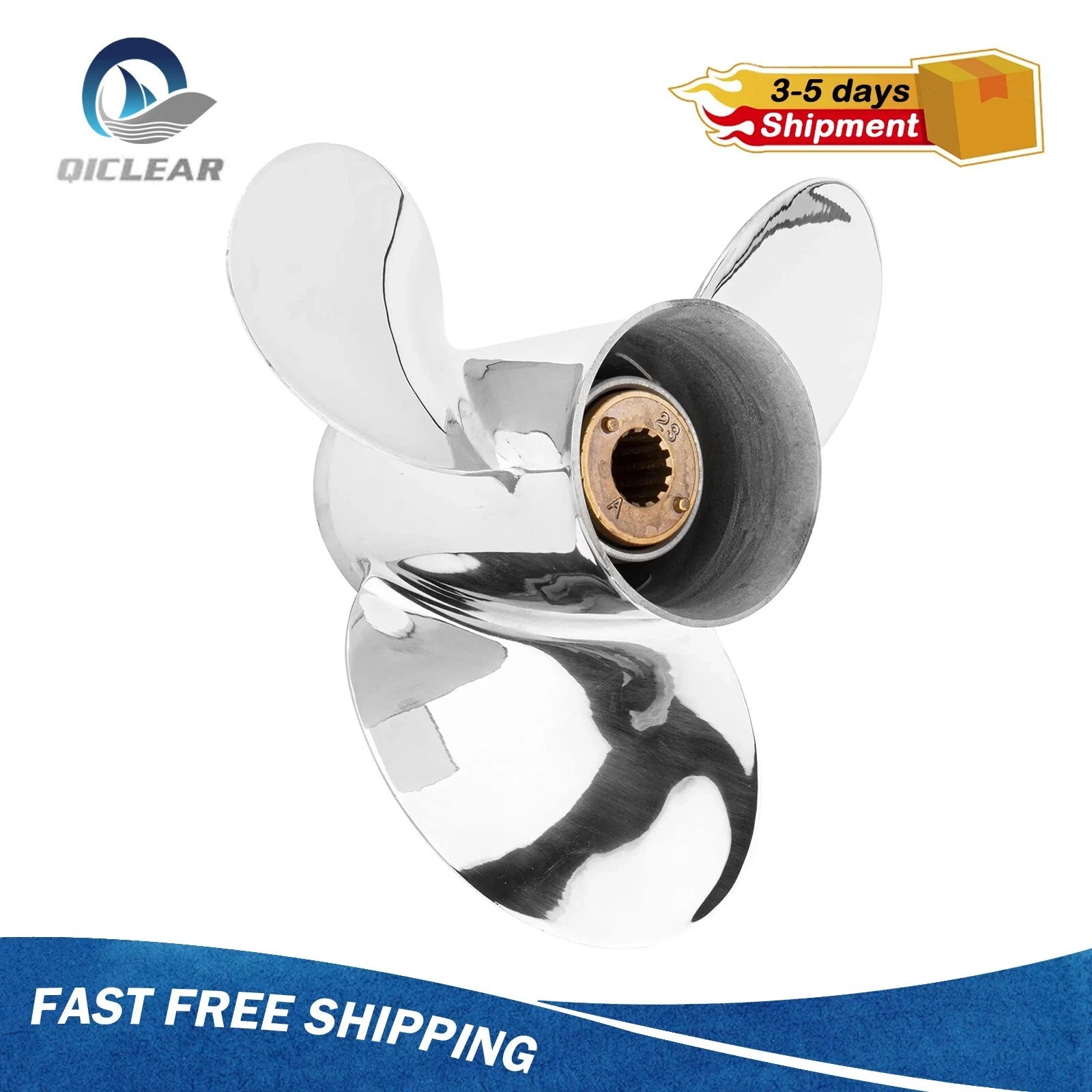 10 1/2 X 13 Stainless Steel Boat Prop Fit Mercury 25-70hp 13t