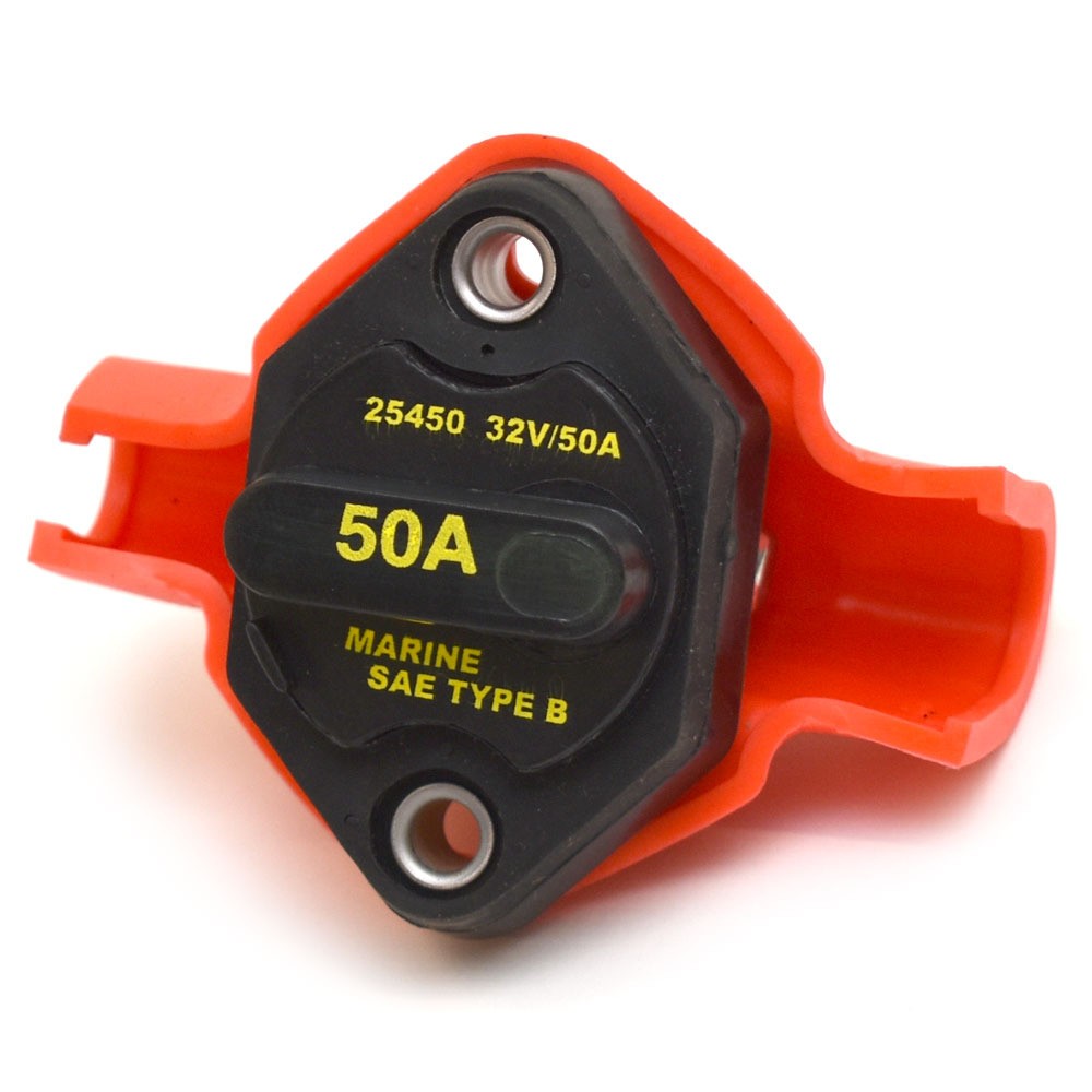 Bussmann Boat Panel Mount Breaker 25450 50A 32V w/ Boot by Bussmann