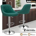 Green Adjustable Swivel Bar Stool - Set of 2