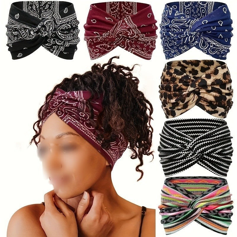 Elastic Knotted Cross Headband for Women
